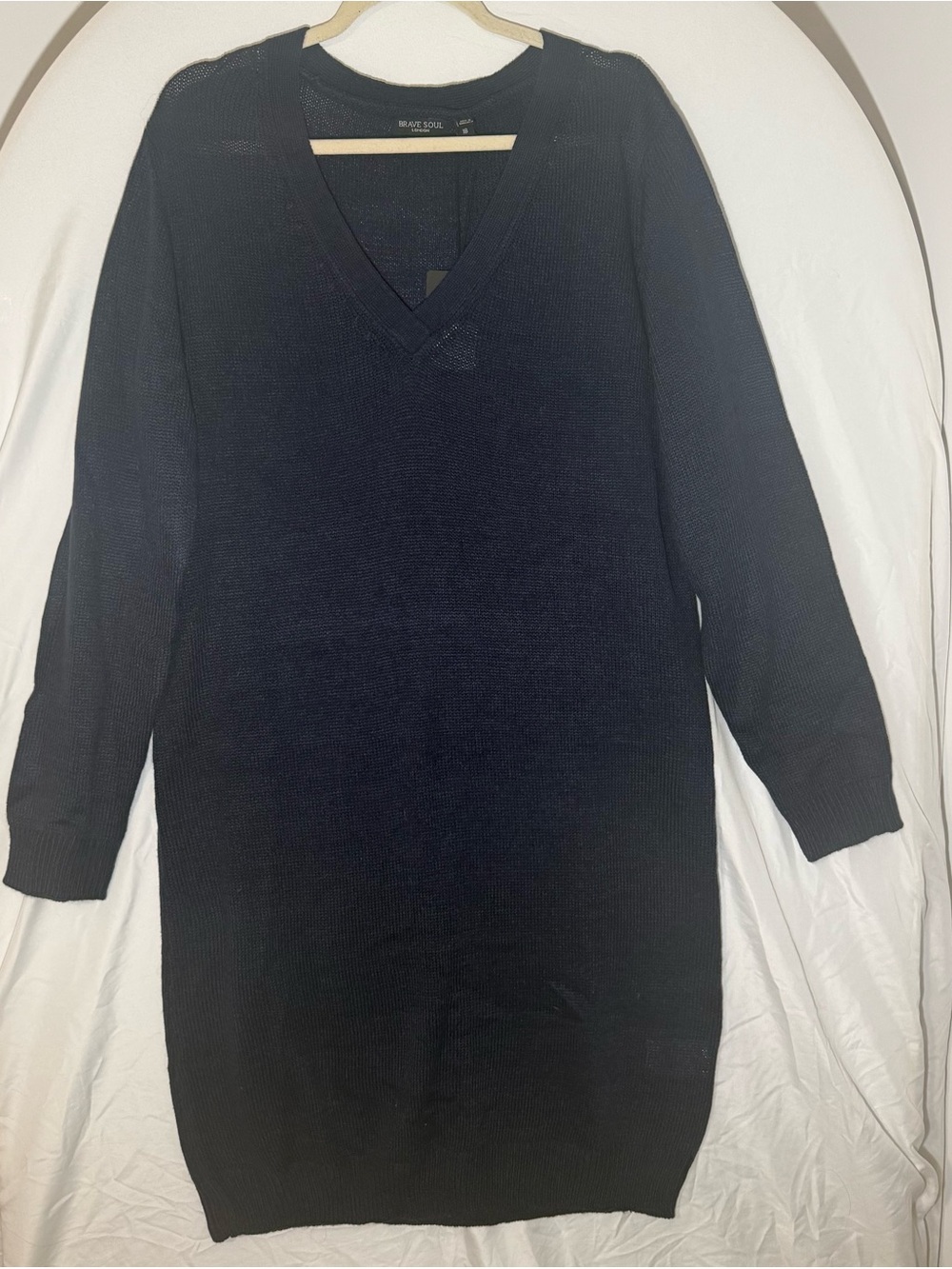 Brave Soul Navy V-Neck Knit Dress